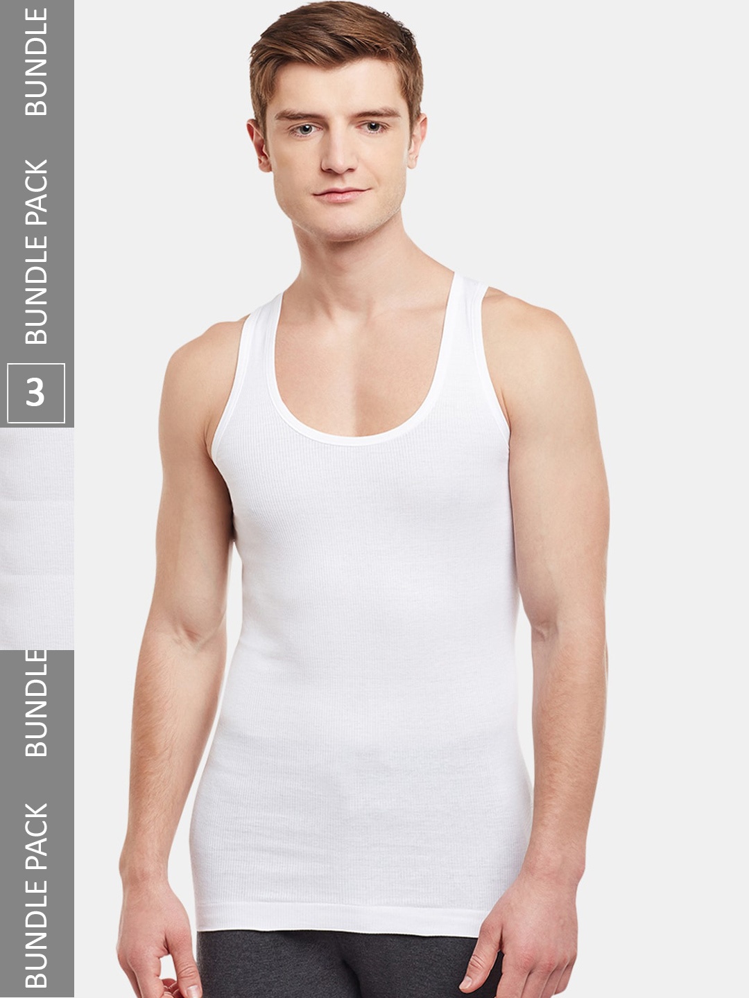 

BODYX Pack Of 3 Pure Cotton Innerwear Vests, White