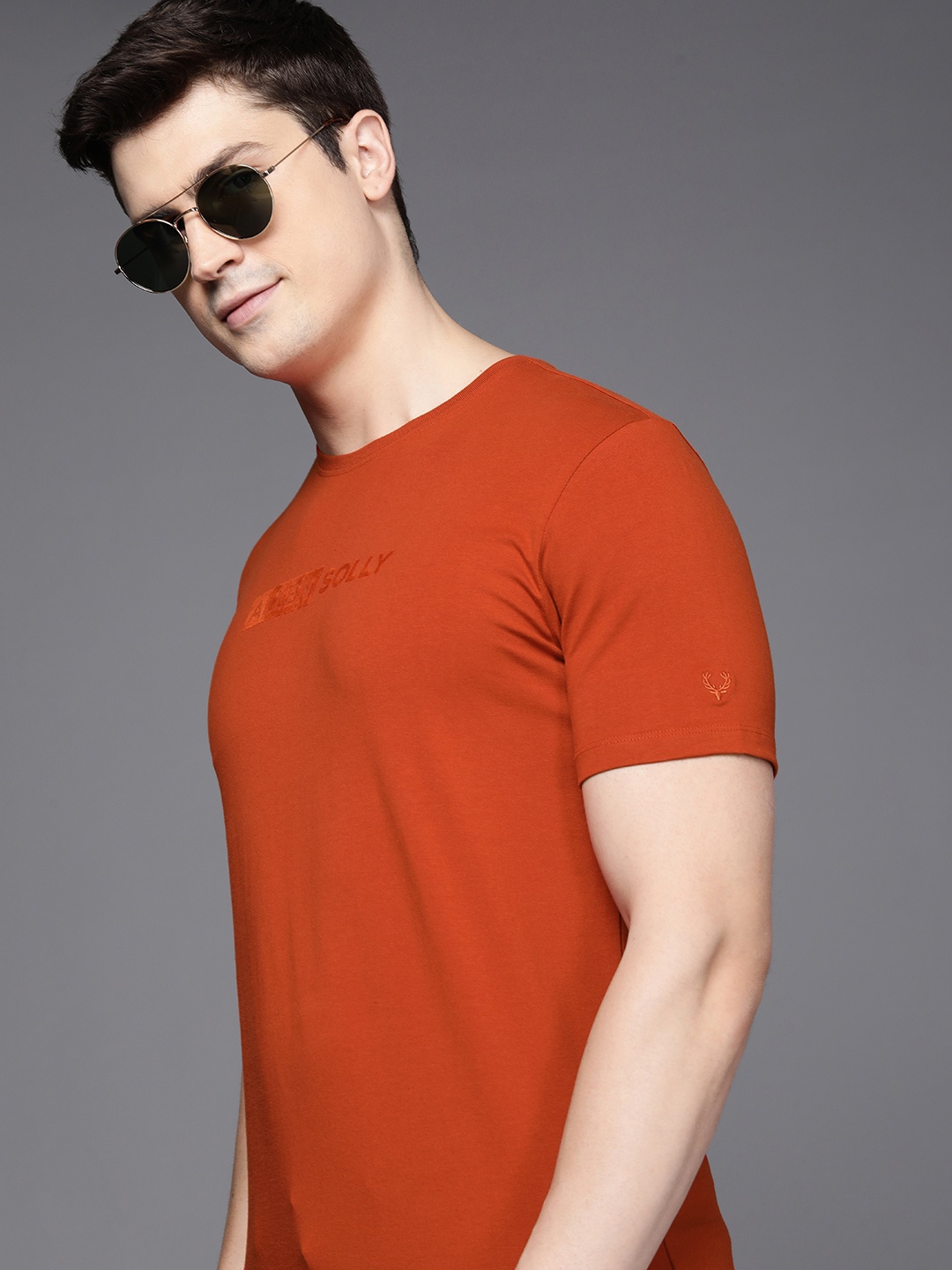 

Allen Solly Men Brand Logo Printed T-shirt, Red