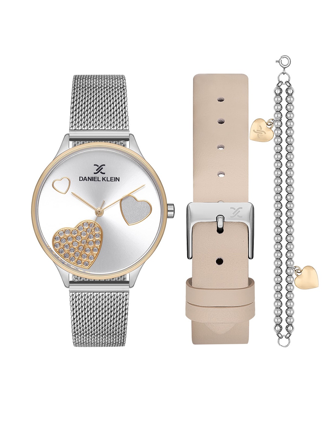 

Daniel Klein Women Analogue Watch Gift Set, Silver