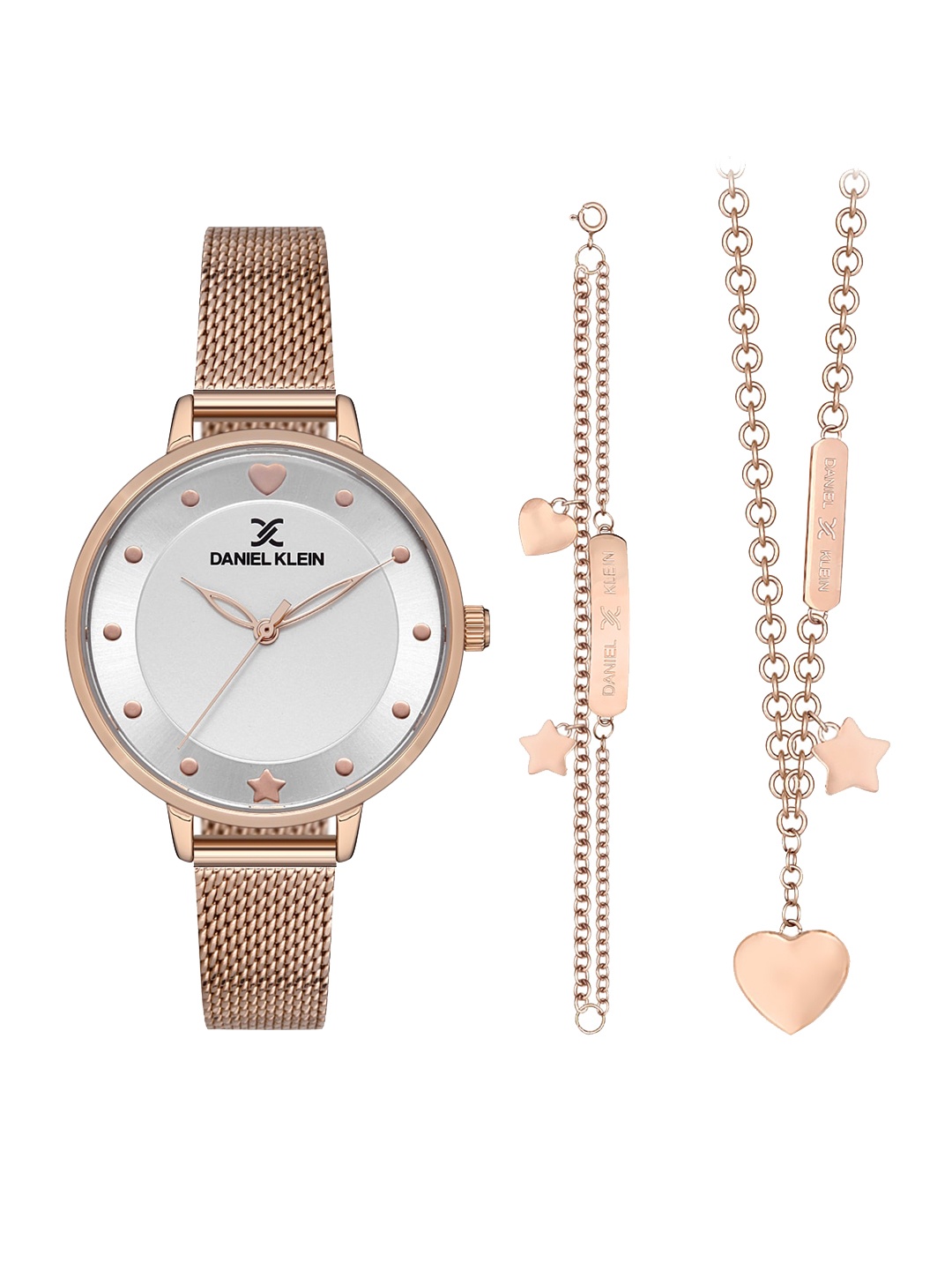 

Daniel Klein Silver-Toned Dial Analogue Watch Gift Set- DK.1.13022-2