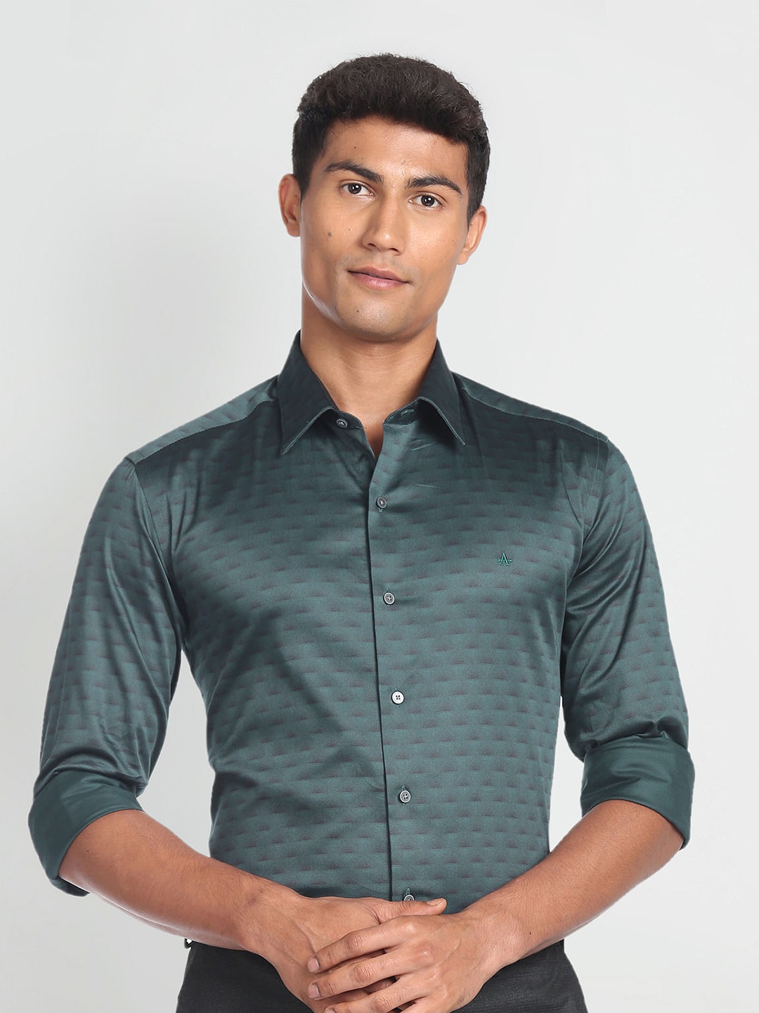 

Arrow New York Men Slim Fit Abstract Printed Casual Shirt, Green