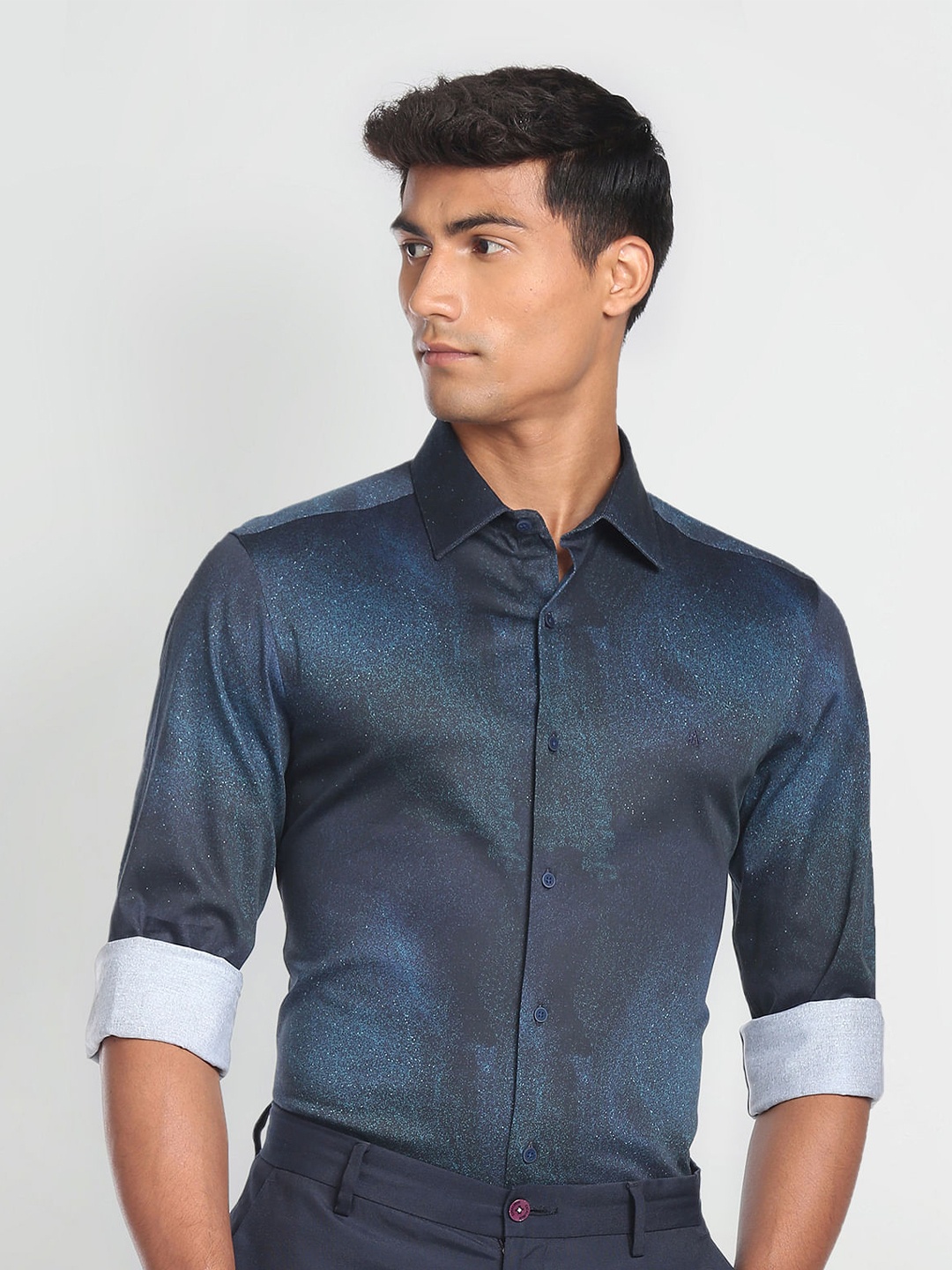 

Arrow New York Slim Fit Abstract Printed Casual Shirt, Blue