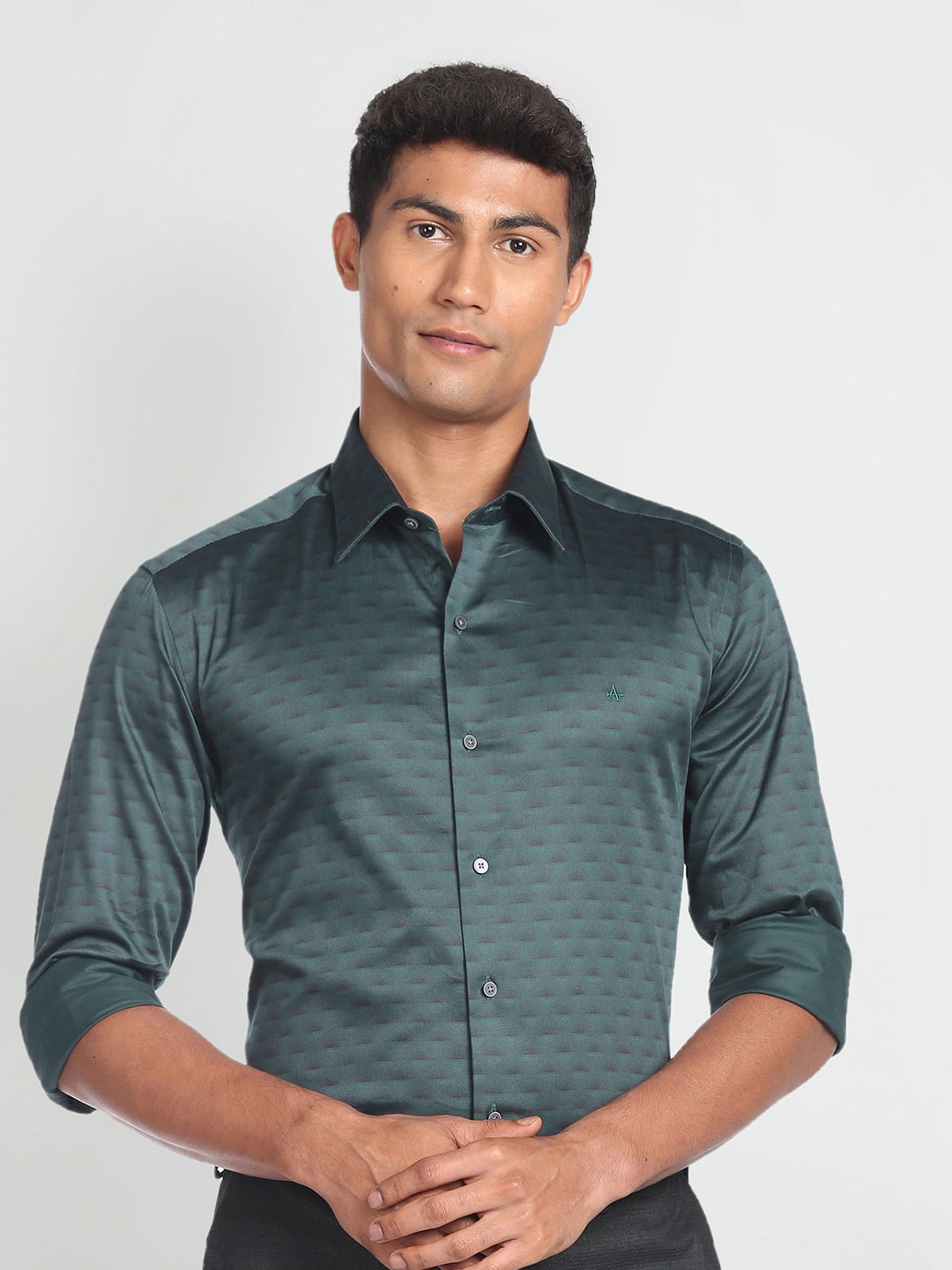 

Arrow New York Slim Fit Abstract Printed Casual Shirt, Green