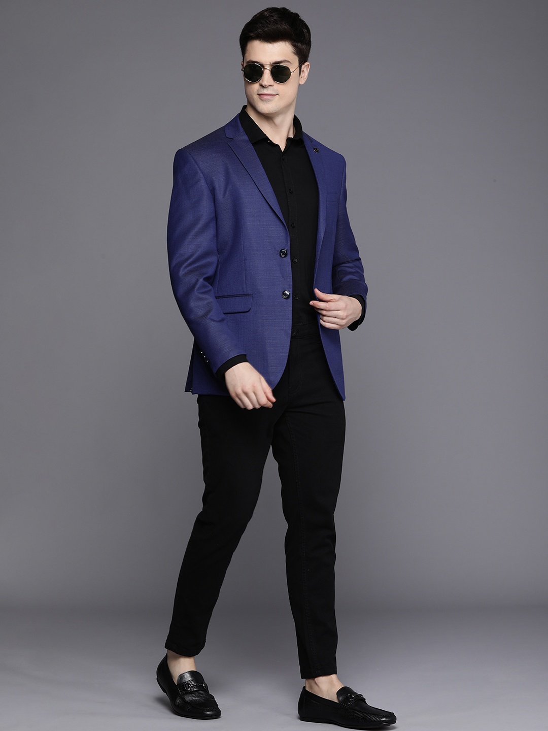 

Allen Solly Men Slim Fit Single-Breasted Blazer, Blue