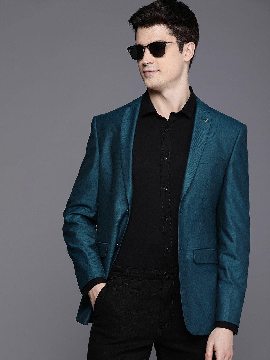 

Allen Solly Men Slim Fit Single-Breasted Blazer, Blue