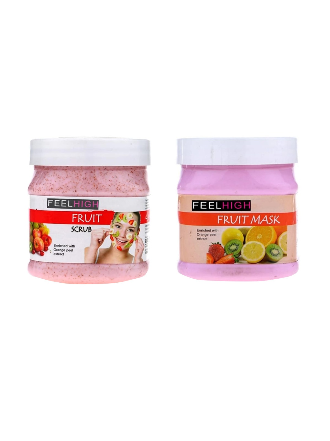 

FEELHIGH Set Of 2 Mixfruit Scrub and Mask - 500ml + 500ml, Multi