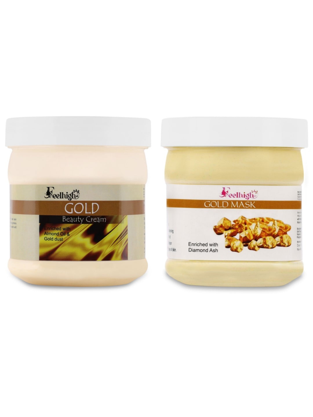 

FEELHIGH Set Of 2 Mask & Gold Cream 500ml Each, Yellow