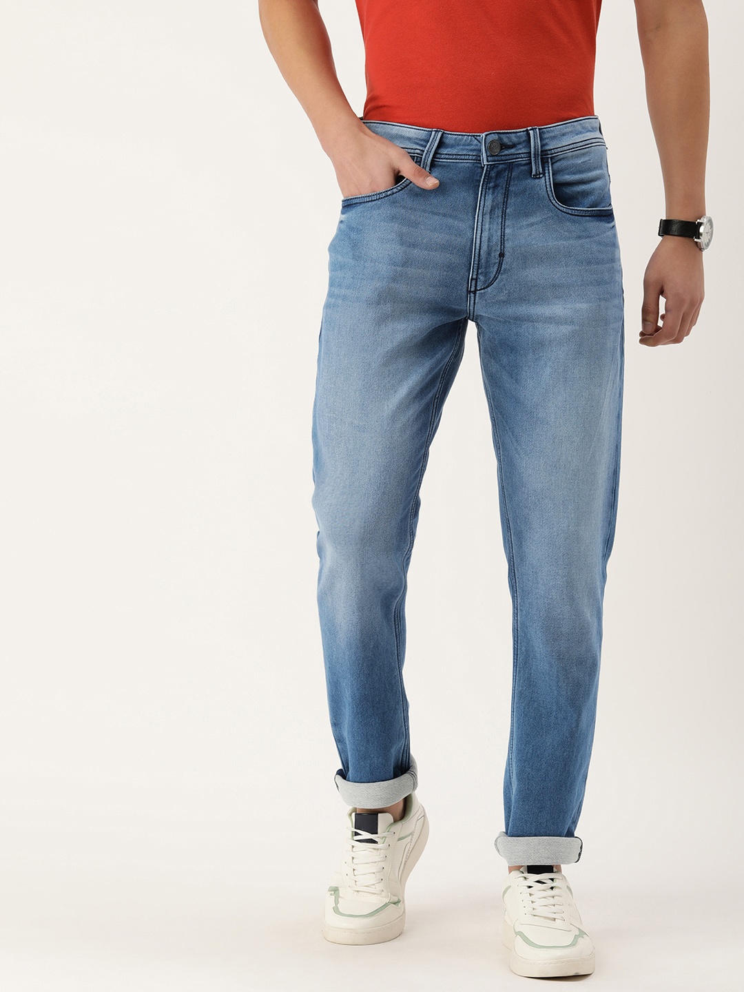 

Peter England Casuals Men Slim Fit Stretchable Jeans, Blue