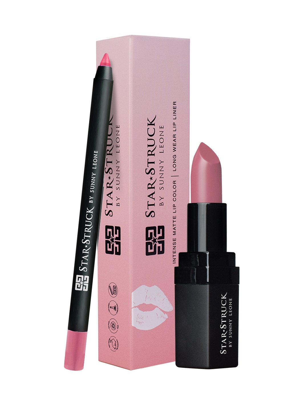 

STARSTRUCK BY SUNNY LEONE 2Pc Long Lasting Highly Pigmented Lip Kit - Pink Peony