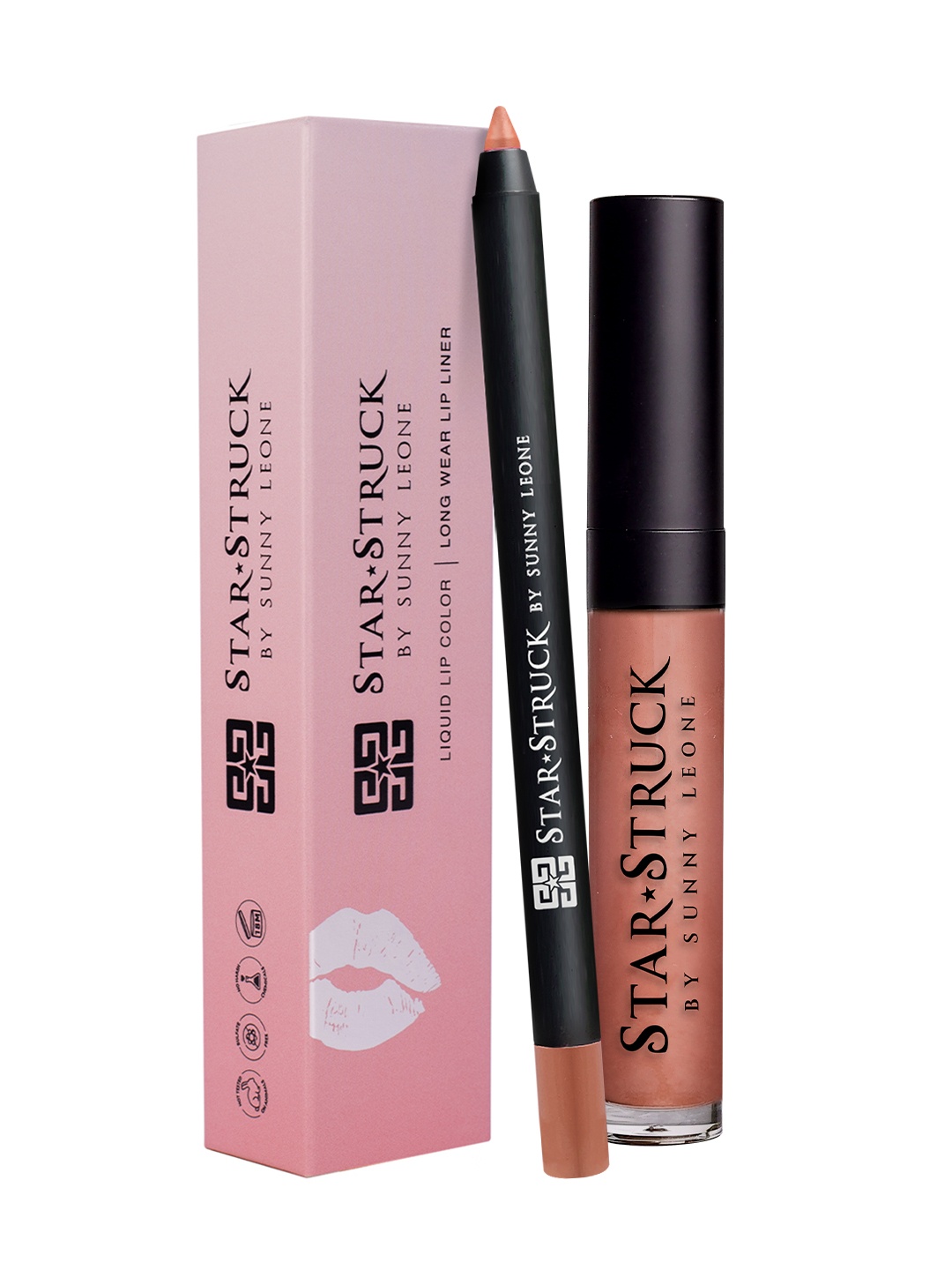 

STARSTRUCK BY SUNNY LEONE 2PC Lip Kit Lip Gloss+Liner - Toffee, Nude