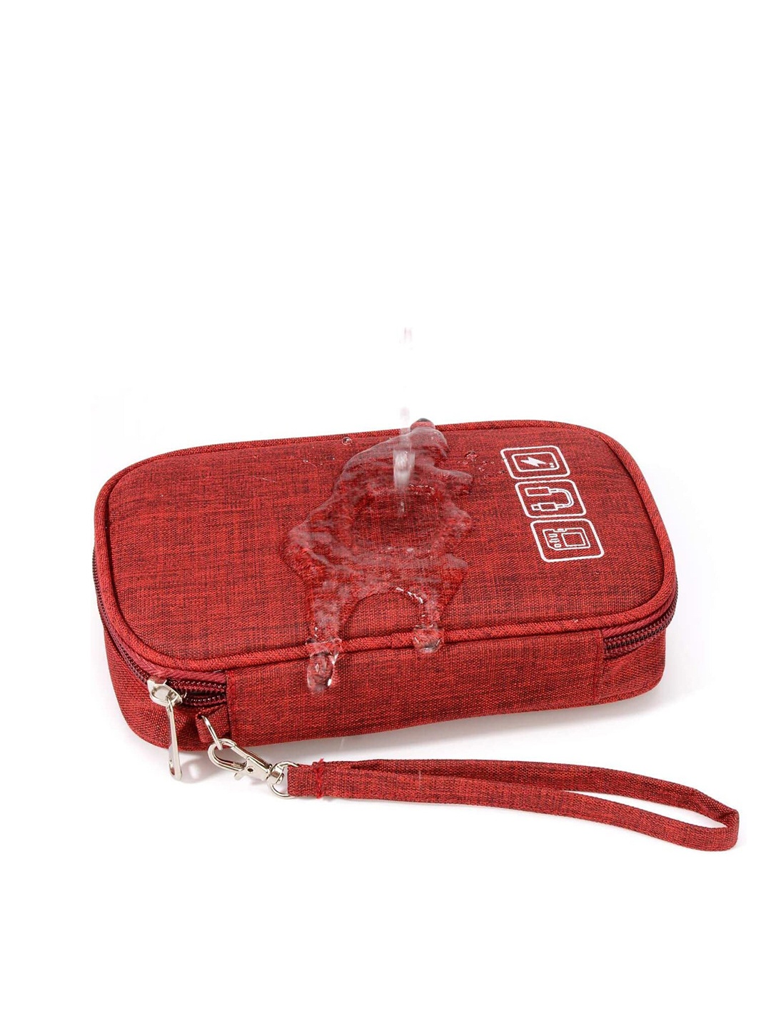 

HOUSE OF QUIRK Maroon Small Electronic Gadgets Organisers