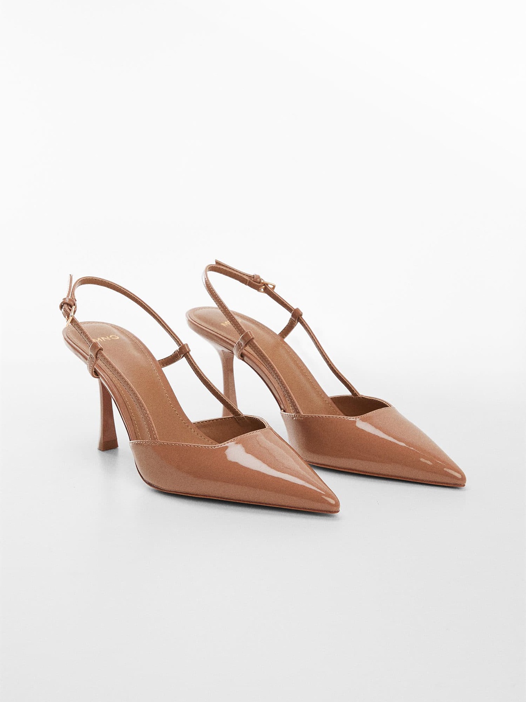 

MANGO Slim Heel Pumps, Nude