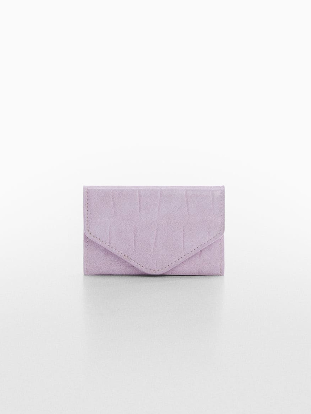 

MANGO Croc Textured Coin Purse, Lavender