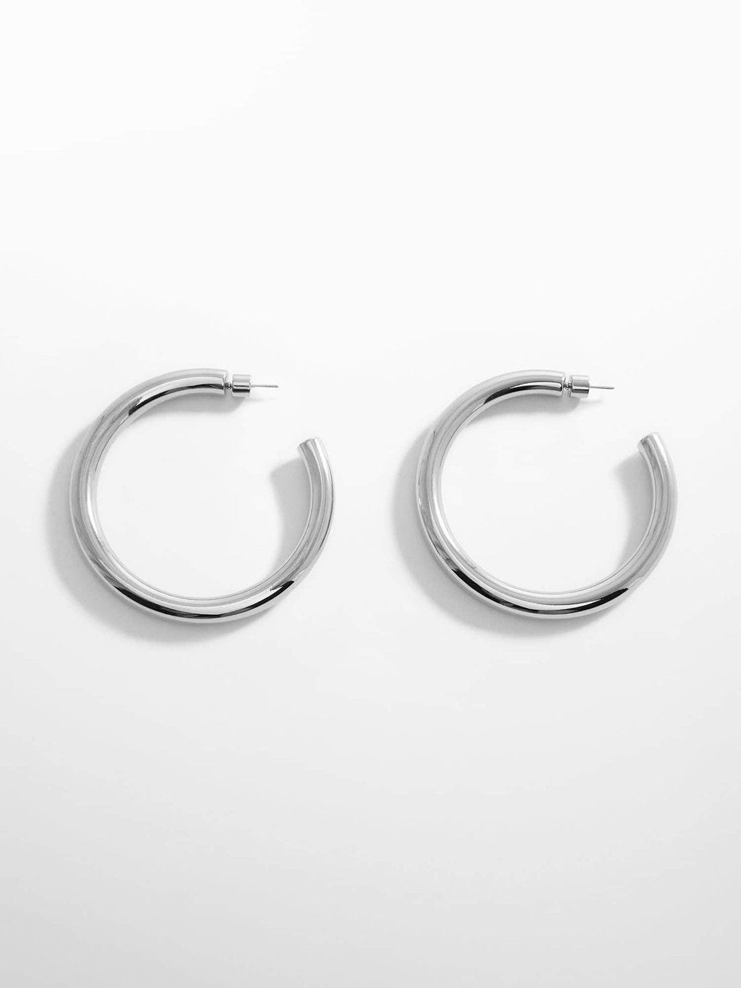 

MANGO Crescent Shaped Half Hoop Earrings, Silver