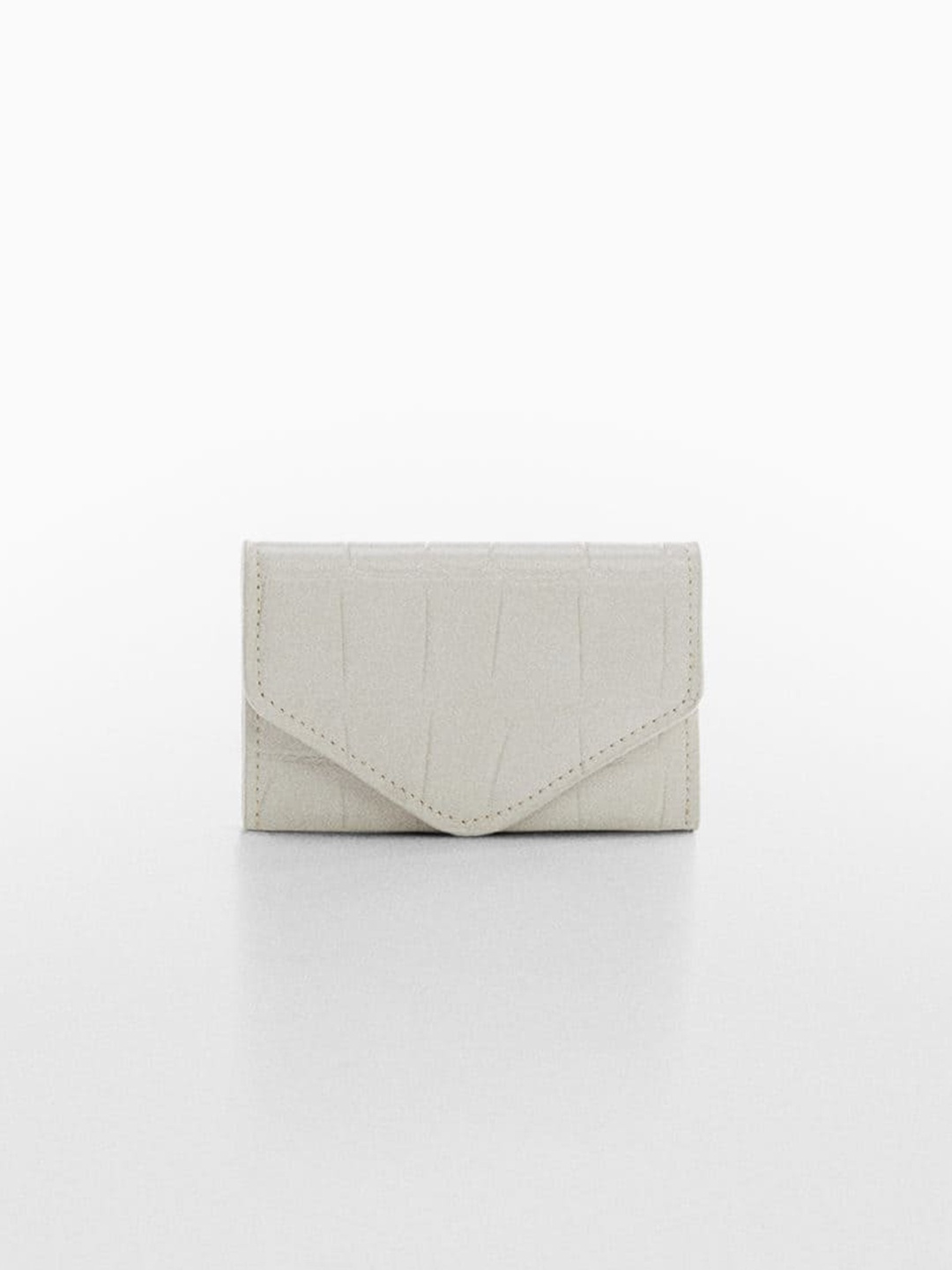 

MANGO Croc Textured Coin Purse, Off white