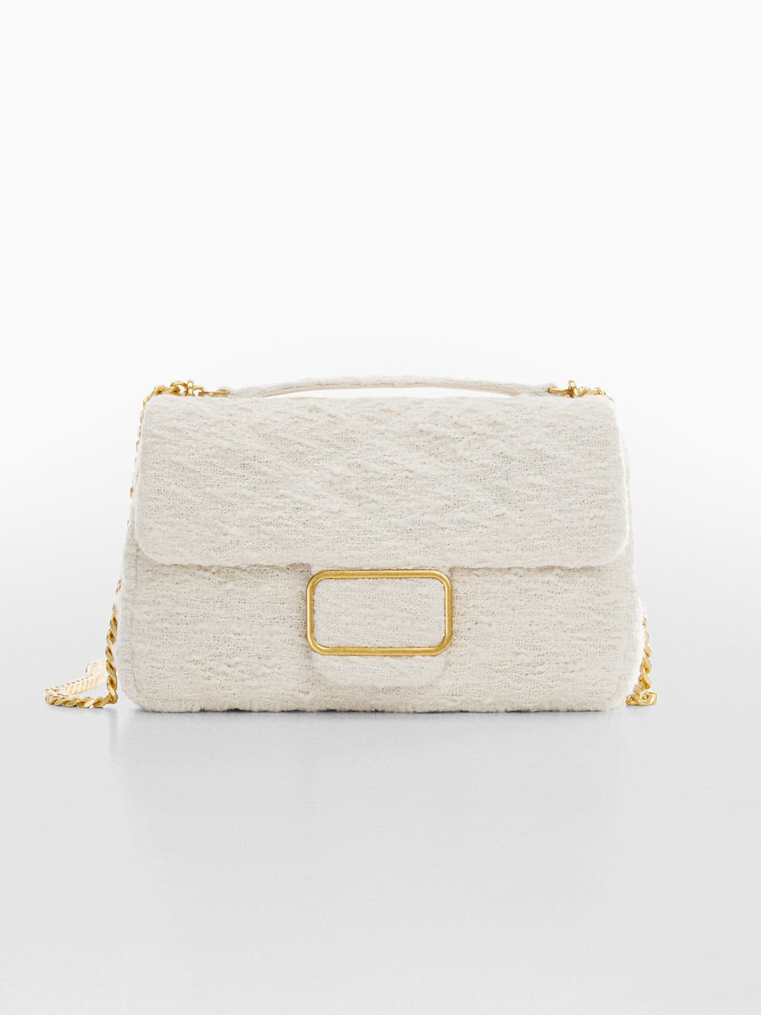 

MANGO Boucle Structured Shoulder Bag, Off white