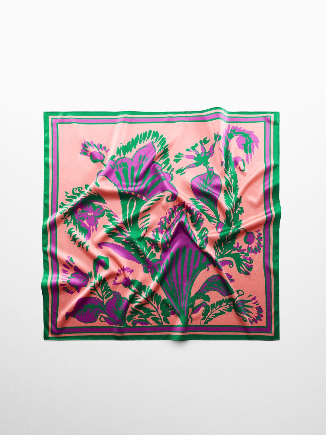 

MANGO Women Floral Printed Neck Scarf, Rose