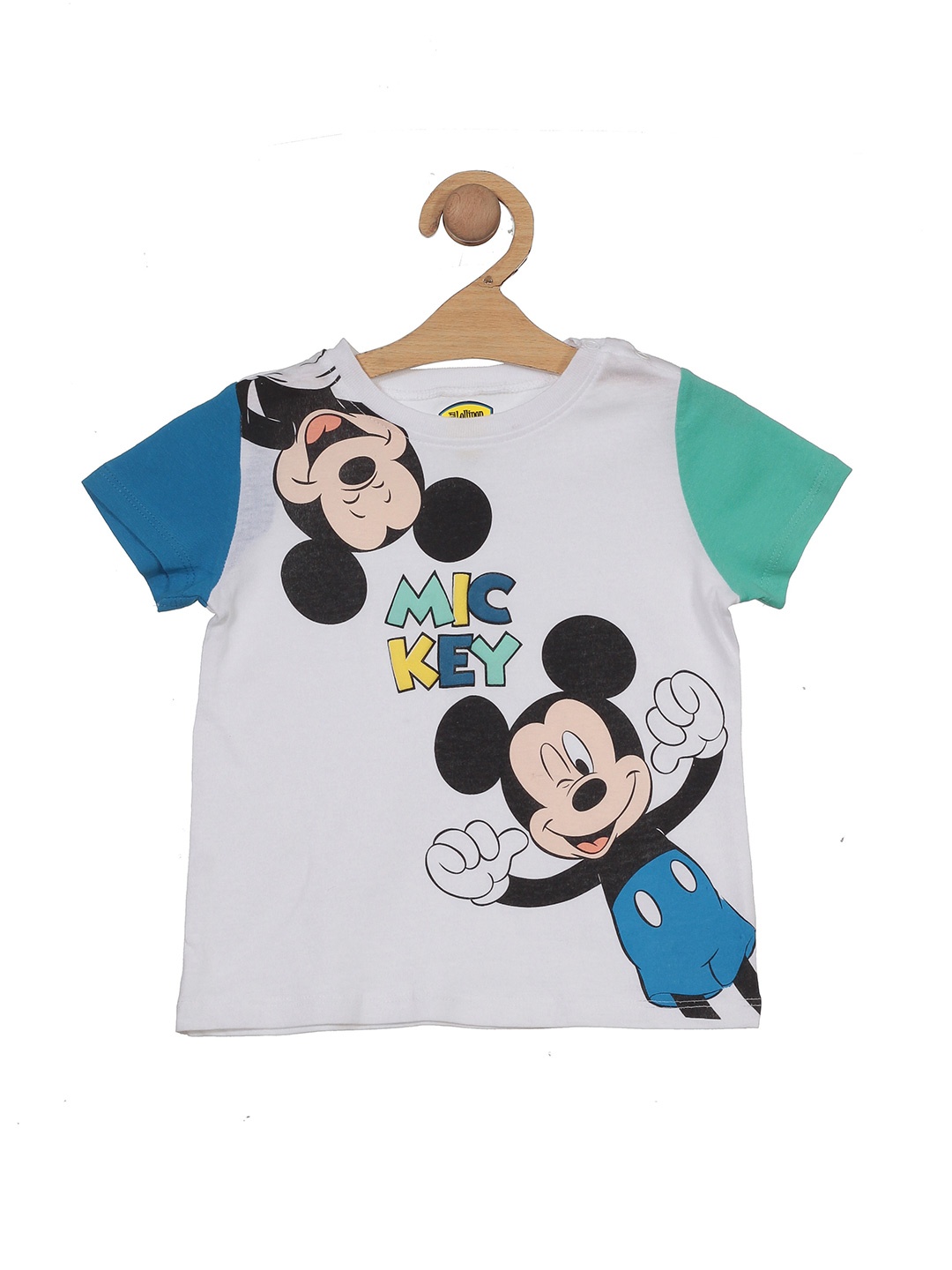 

Lil Lollipop Kids Mickey Mouse Printed Pure Cotton T-shirt, White