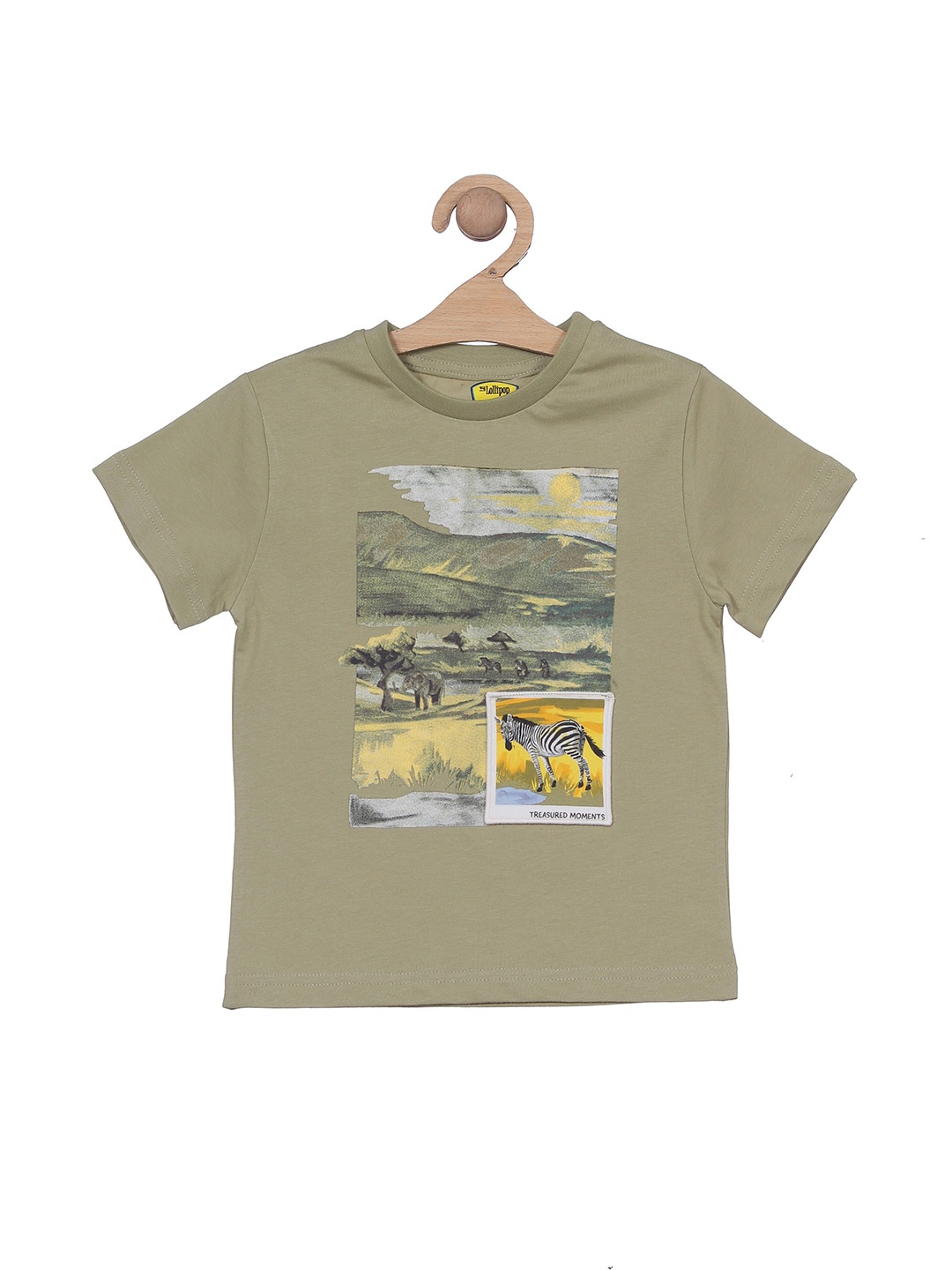 

Lil Lollipop Kids Graphic Printed Pure Cotton T-shirt, Green