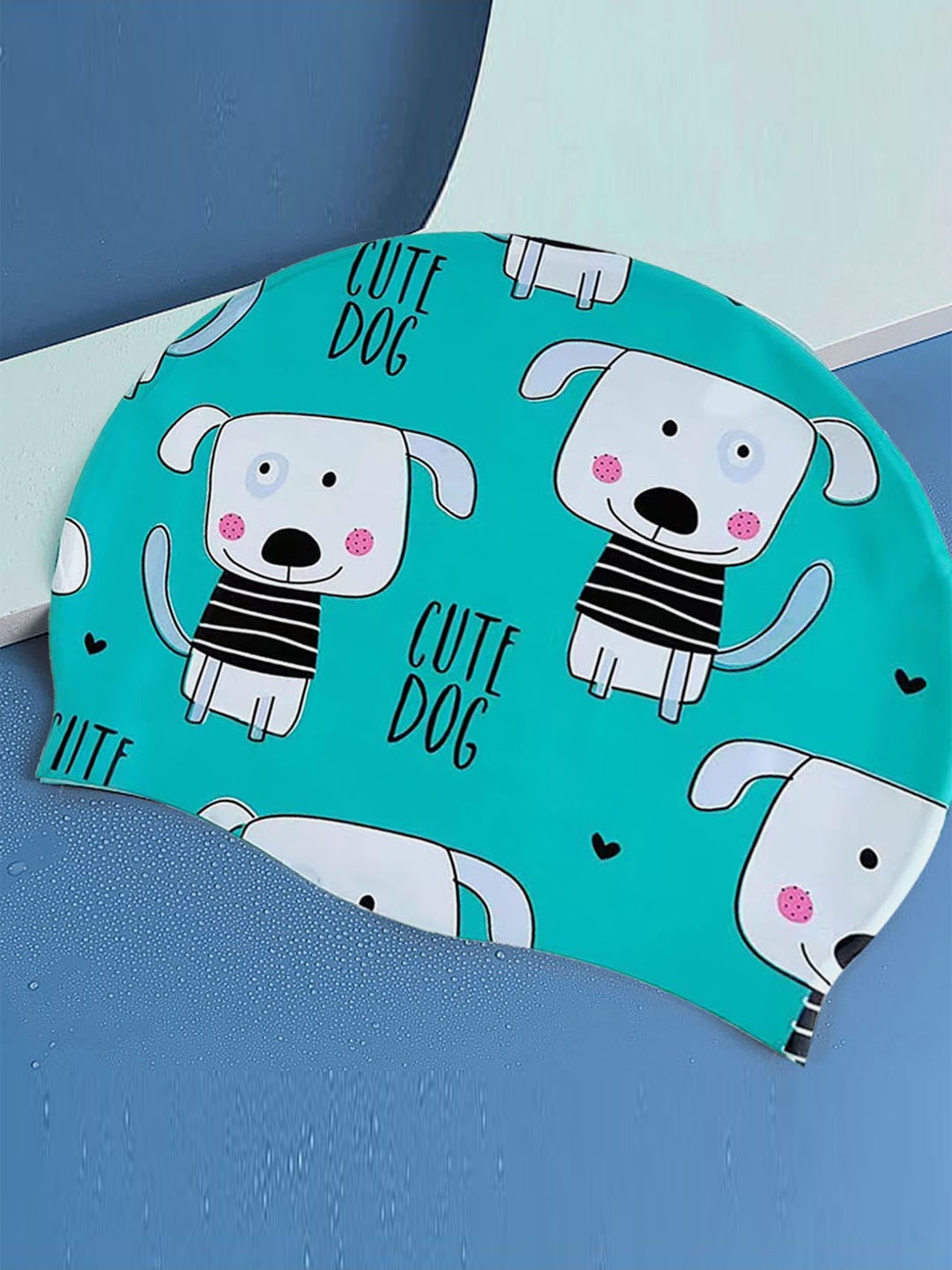 

Little Surprise Box LLP Kids Printed Anti-Tear Silicon Swimming Cap, Green