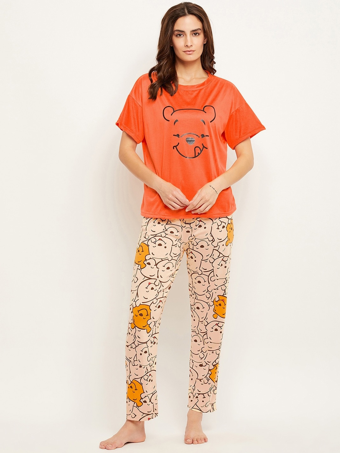

Camey Graphic Printed T-shirt With Pyjamas, Orange
