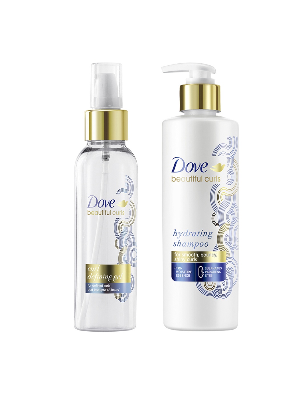 

Dove Beautiful Curls Hydrating Shampoo 380ml & Curls Defining Hair Gel 100ml, White