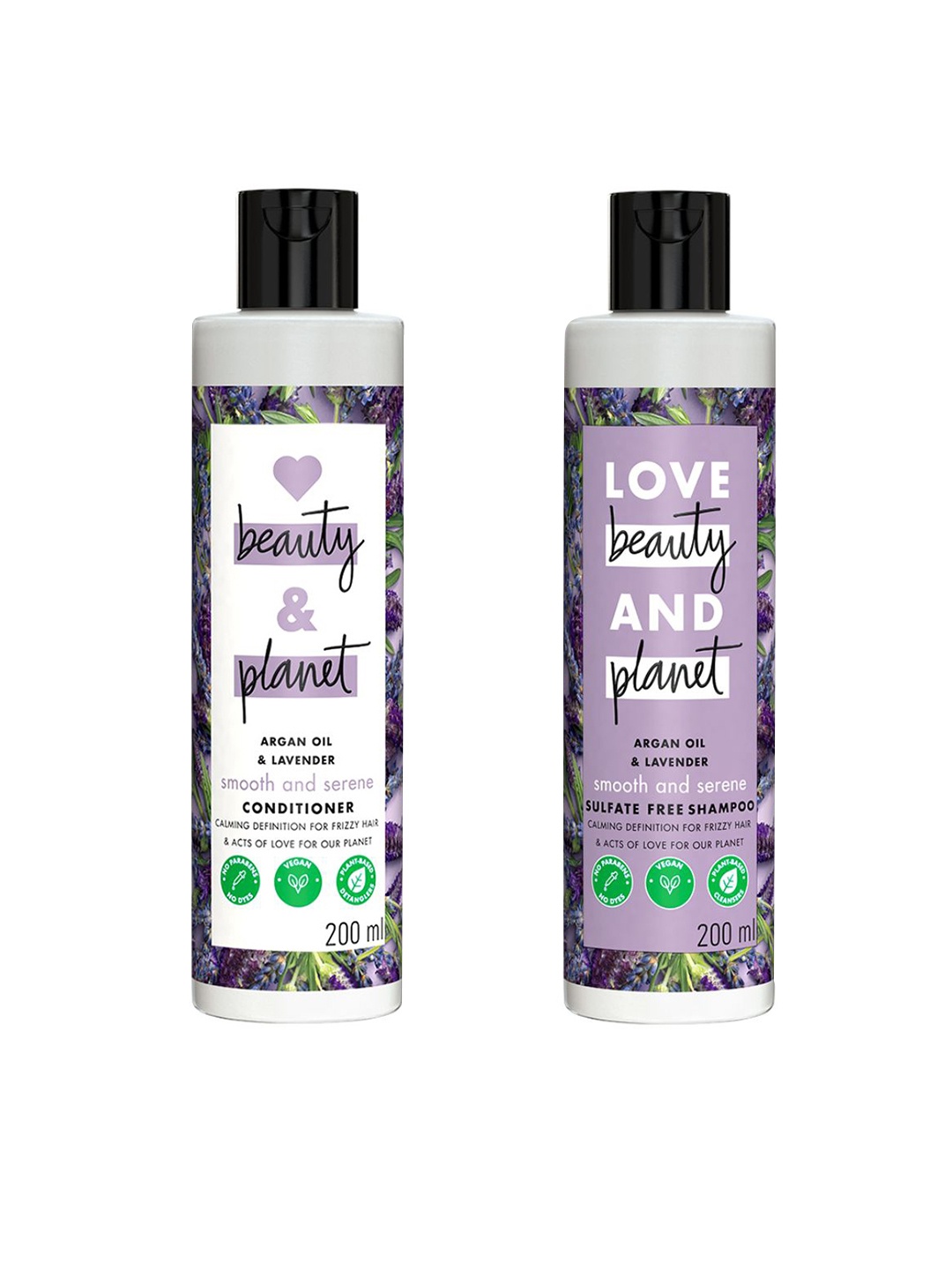 

Love Beauty & Planet Smooth & Serene Argan Oil Shampoo with Conditioner - 200ml each, Lavender