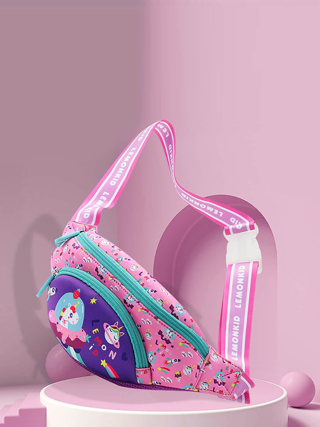 

Little Surprise Box LLP Kids Unicorn Printed Cross Body Waist Pouch, Pink