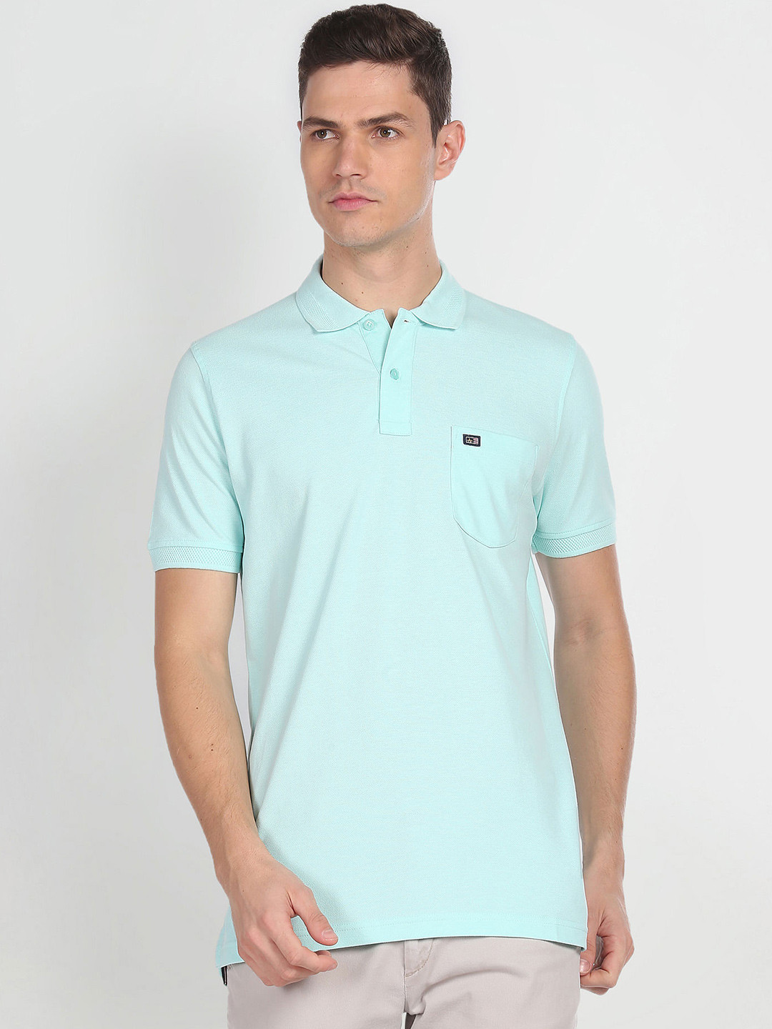

Arrow Sport Men Polo Collar Cotton T-shirt, Blue