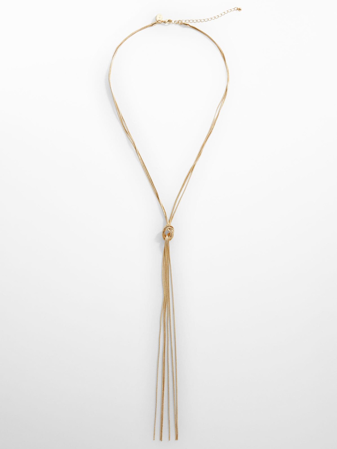 

MANGO Knot Detail Brass Necklace, Gold