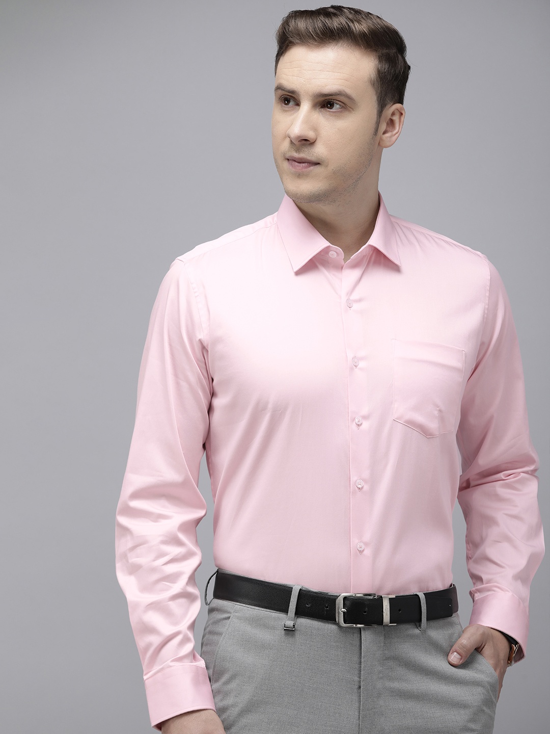 

Van Heusen Men Slim Fit Opaque Formal Shirt, Pink