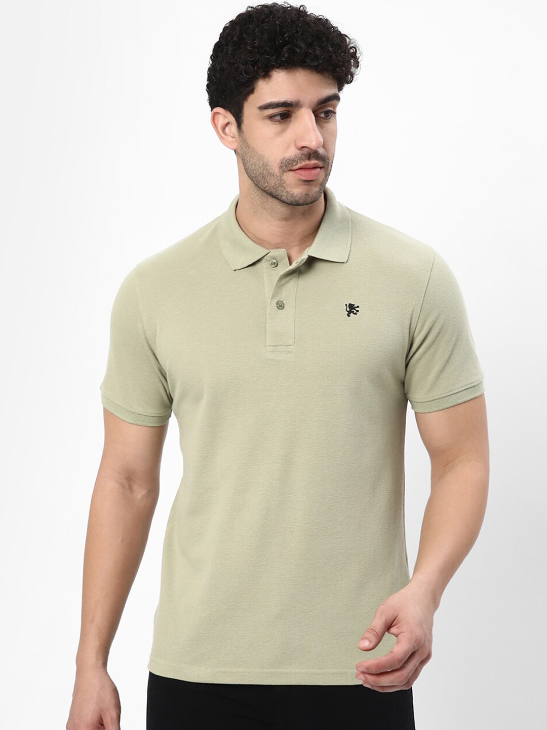 

R&B Cotton Polo Collar T-shirt, Green