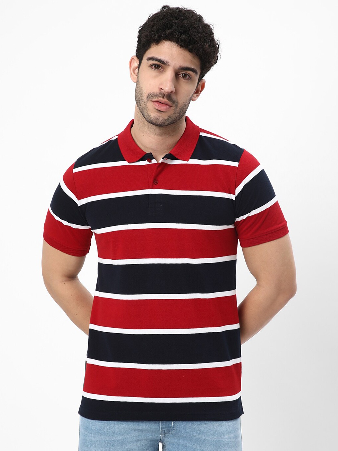 

R&B Cotton Polo Collar T-shirt, Maroon