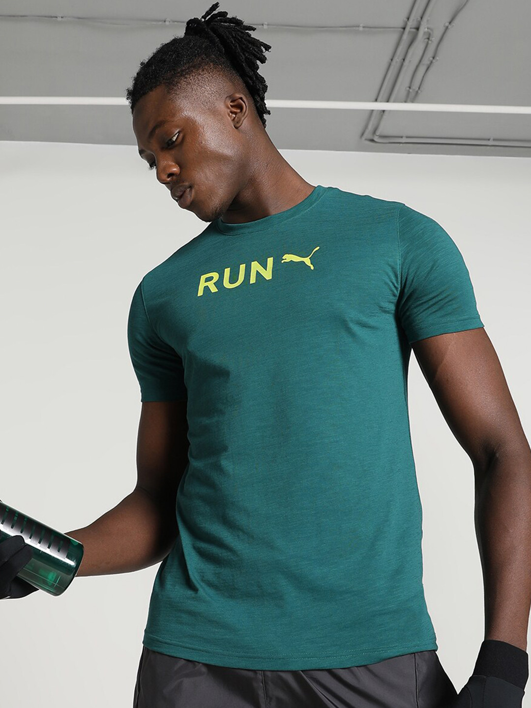 

Puma Printed Run PUMA Graphic Training Sports Tshirt, Green