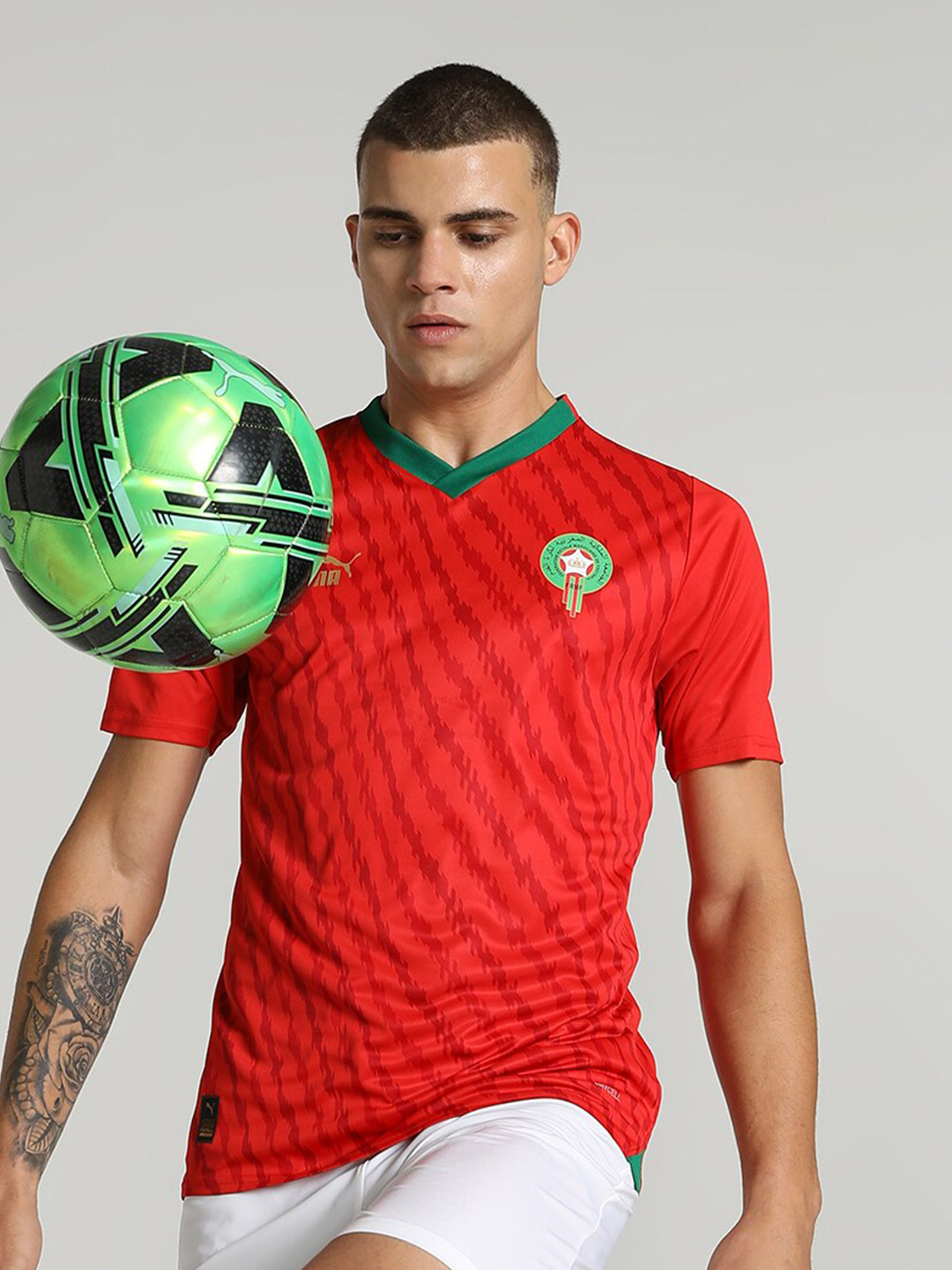 

Puma FRMP Crest & Logo Printed WWC Football Home Jersey Sports T-shirt, Red