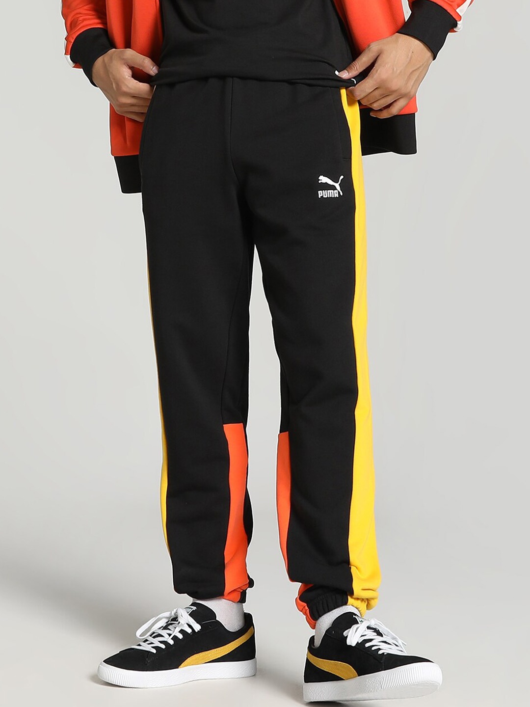 

Puma Men Logo Printed Classics Block Cotton Track Pant, Black