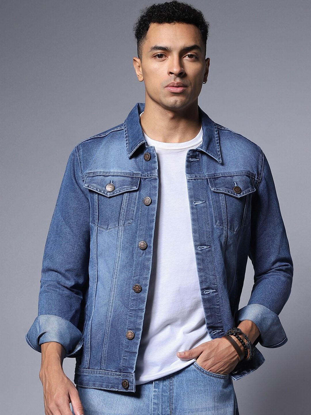 

High Star Washed Denim Jacket, Blue