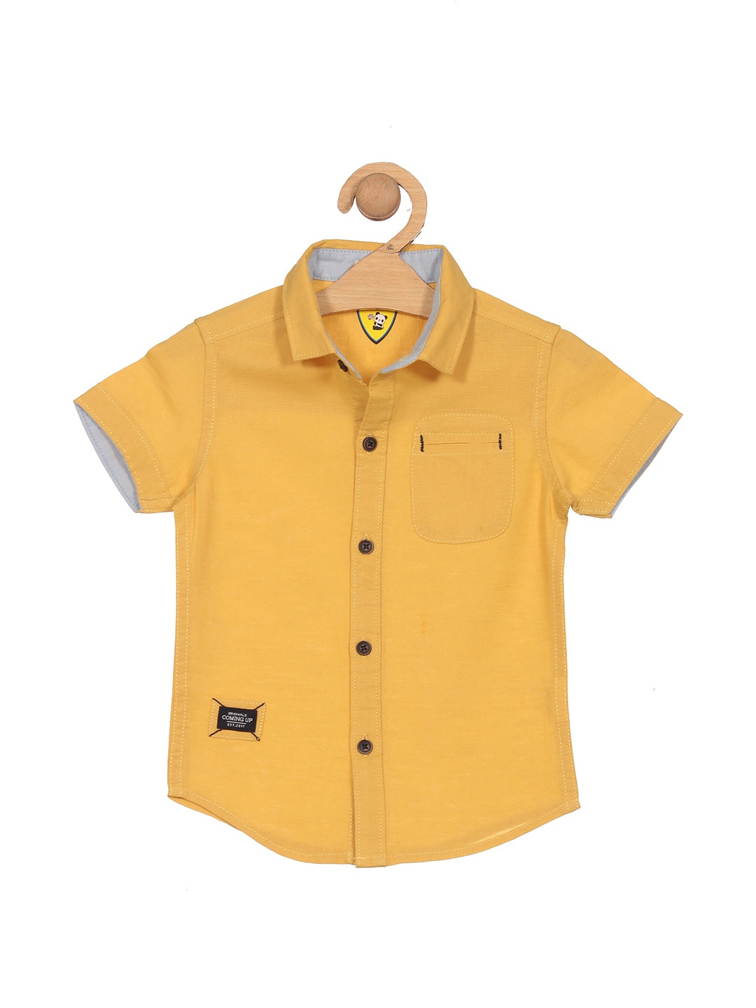 

Lil Lollipop Boys Spread Collar Regular Fit Cotton Casual Shirt, Yellow