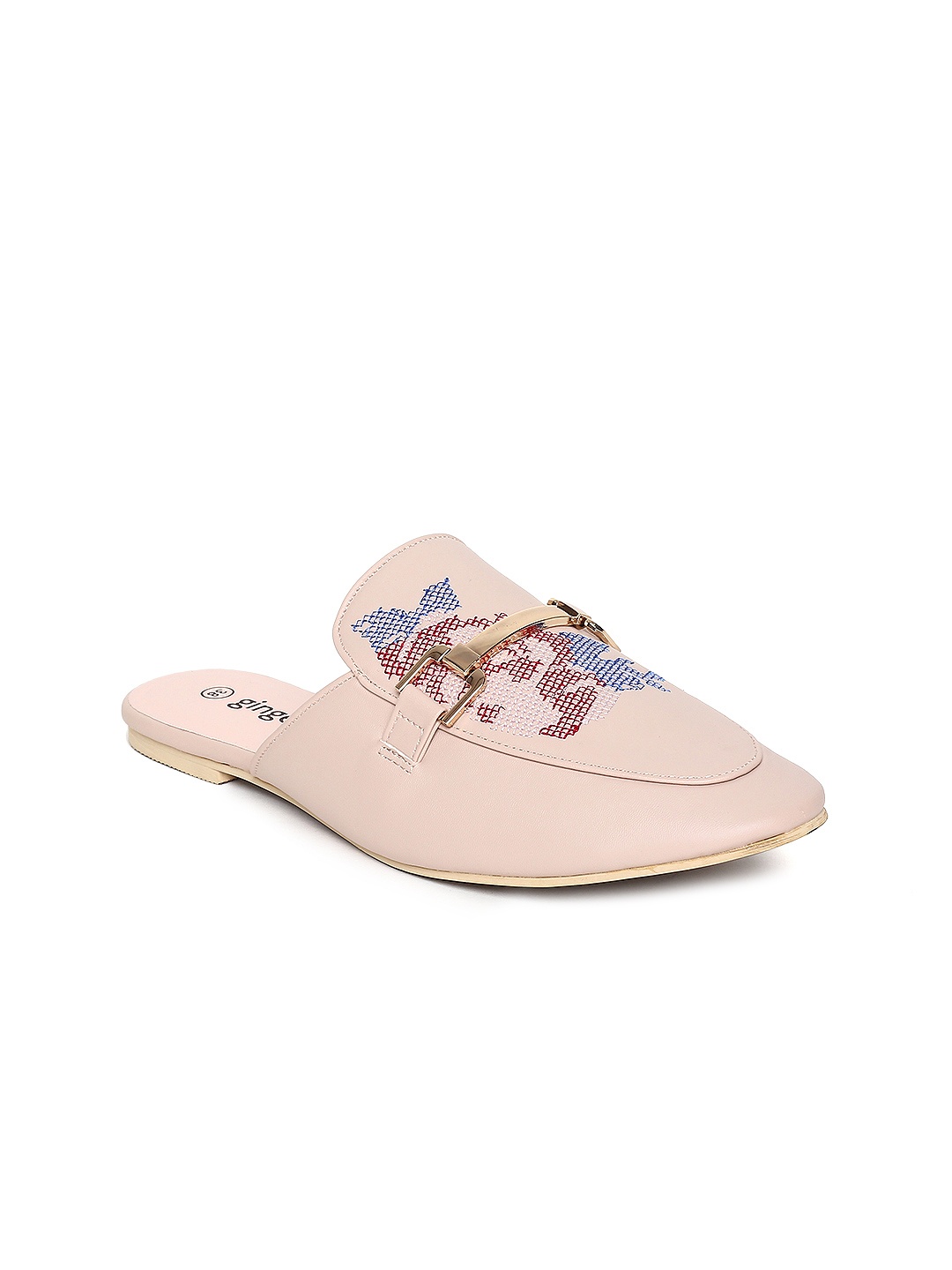 

Ginger by Lifestyle Women Pink Woven Design Mules