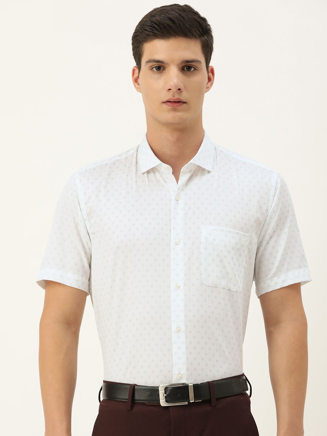 

Peter England Men Nuvo Opaque Printed Formal Shirt, White