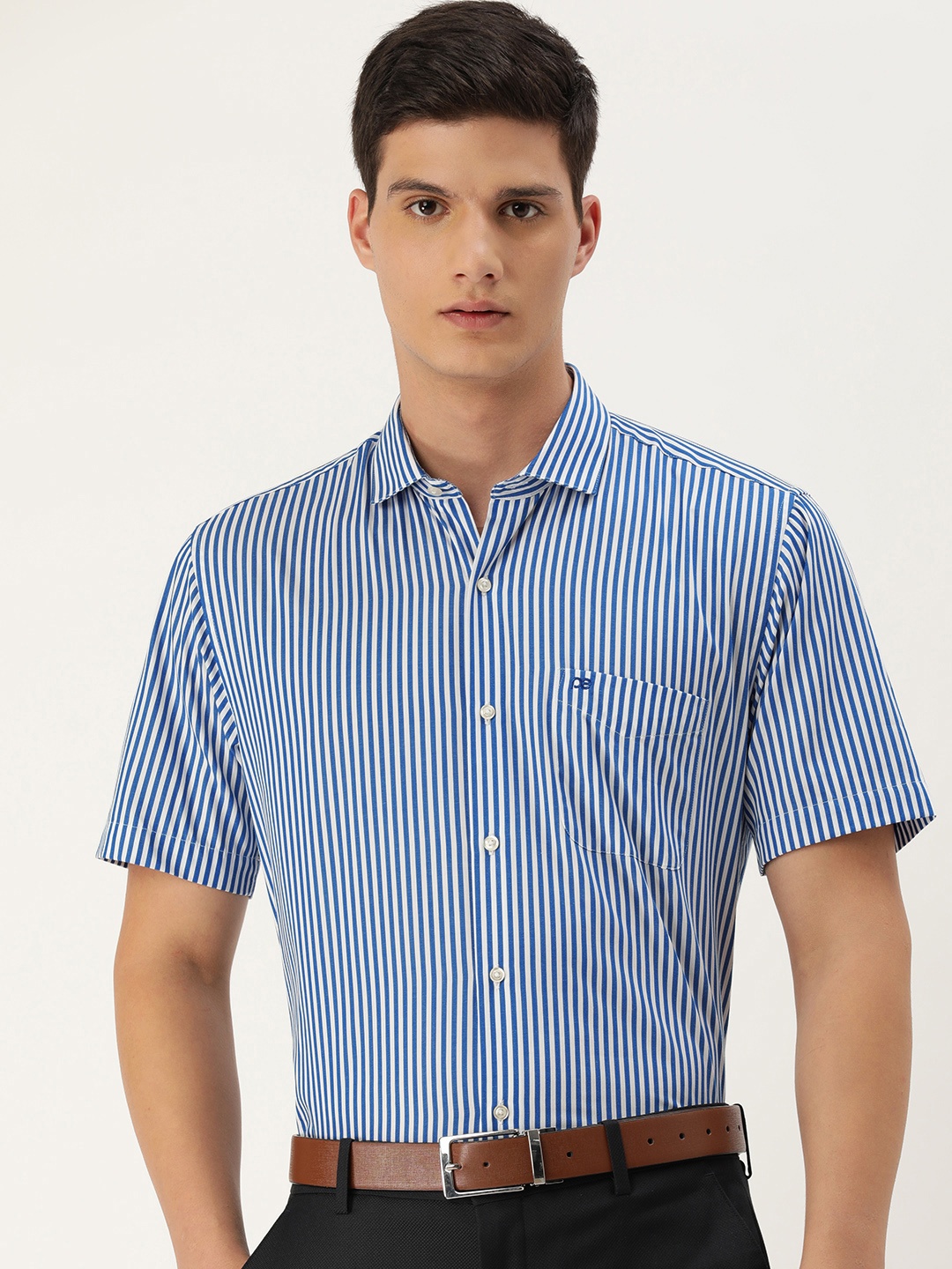 

Peter England Men Nuvo Opaque Striped Casual Shirt, Blue