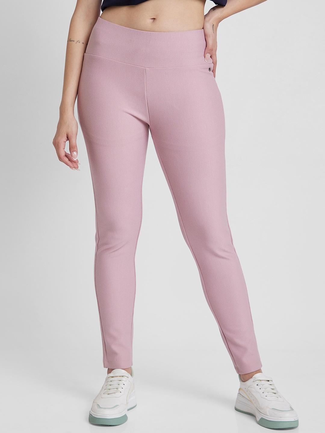 

SPYKAR Women Skinny Fit Track Pants, Pink