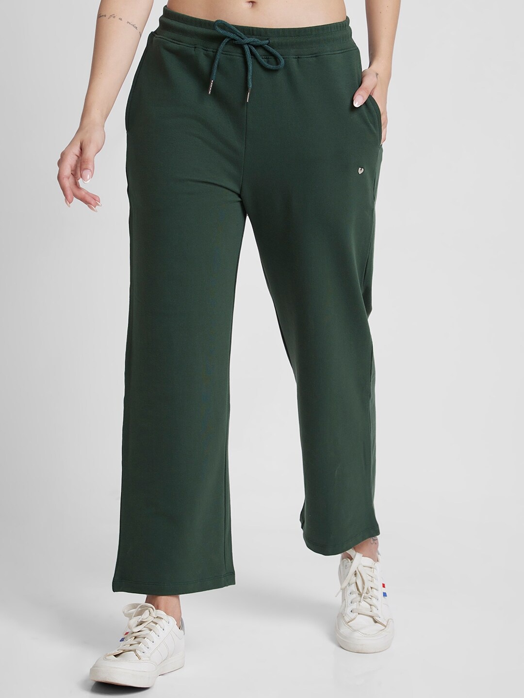 

SPYKAR Women Straight-Fit Track Pants, Green