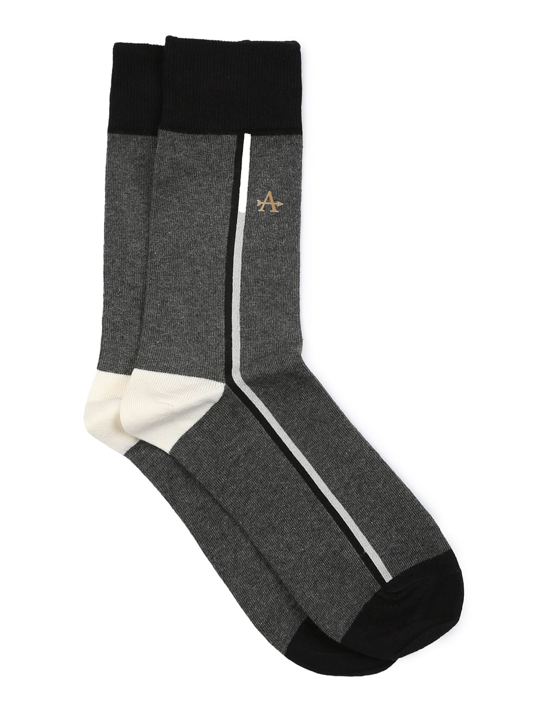 

Arrow Men Pure Cotton Patterned Calf-Length Socks, Grey