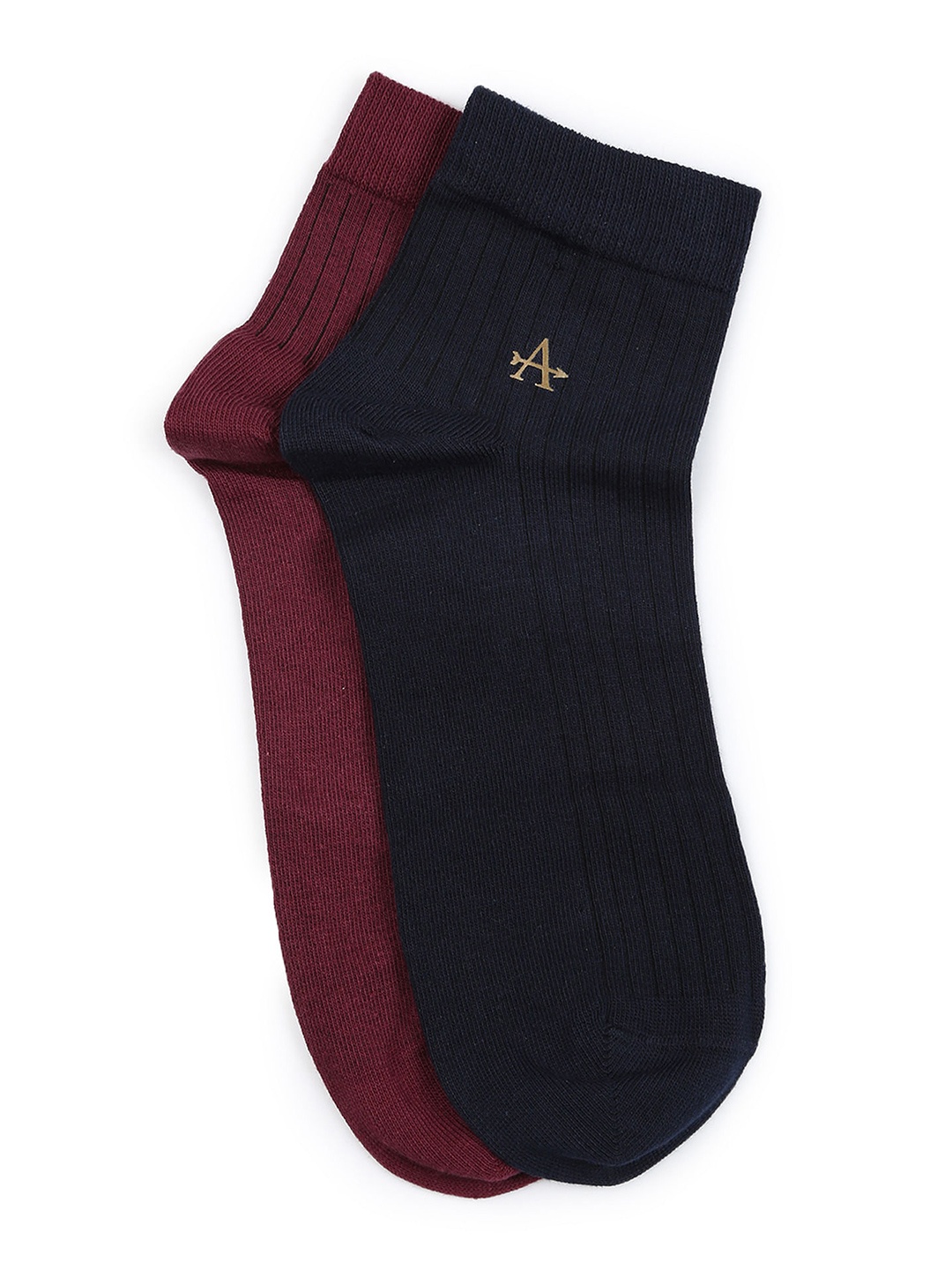 

Arrow Men Pack Of 2 Pure Cotton Ribbed Ankle-Length Socks, Maroon