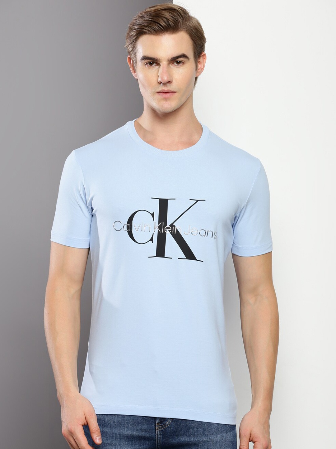 

Calvin Klein Jeans Men Printed Slim Fit T-shirt, Blue