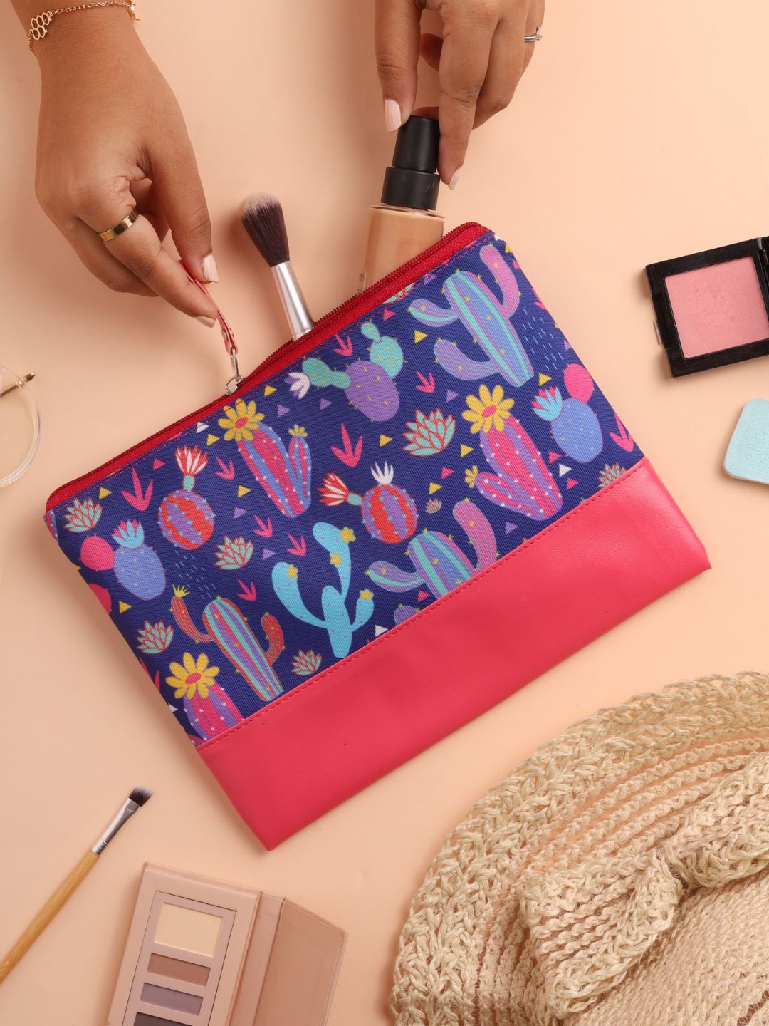 

Doodle Women Printed Water Resistant Travel Cosmetic Pouch, Purple