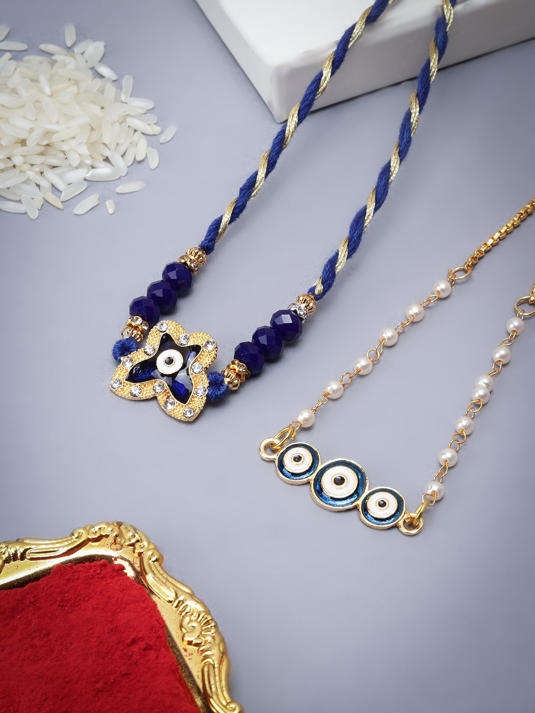 

The Purple Tree Men Set Of 2 Rakhis, Gold
