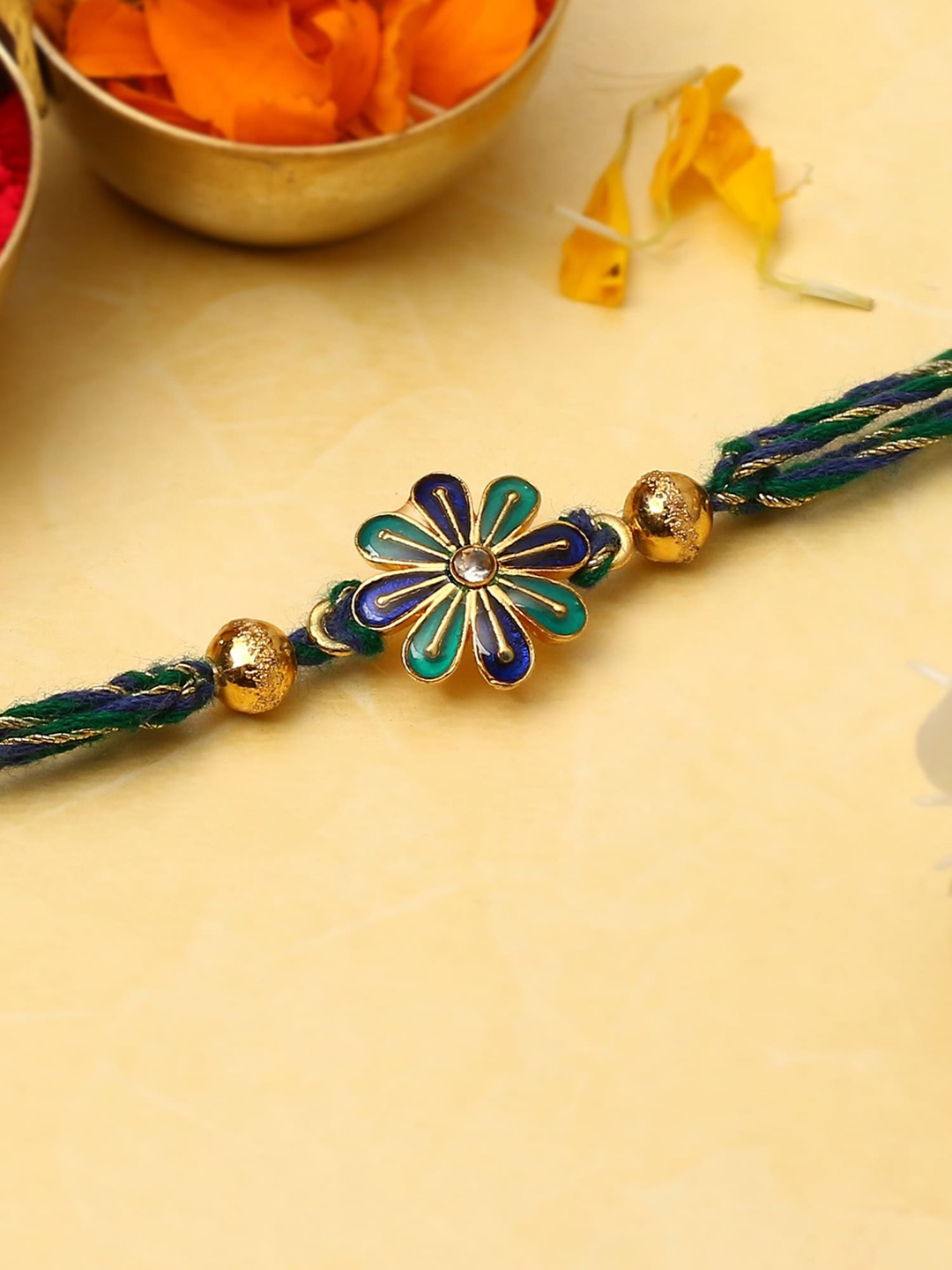 

The Purple Tree Stone-Studded Rakhi, Green