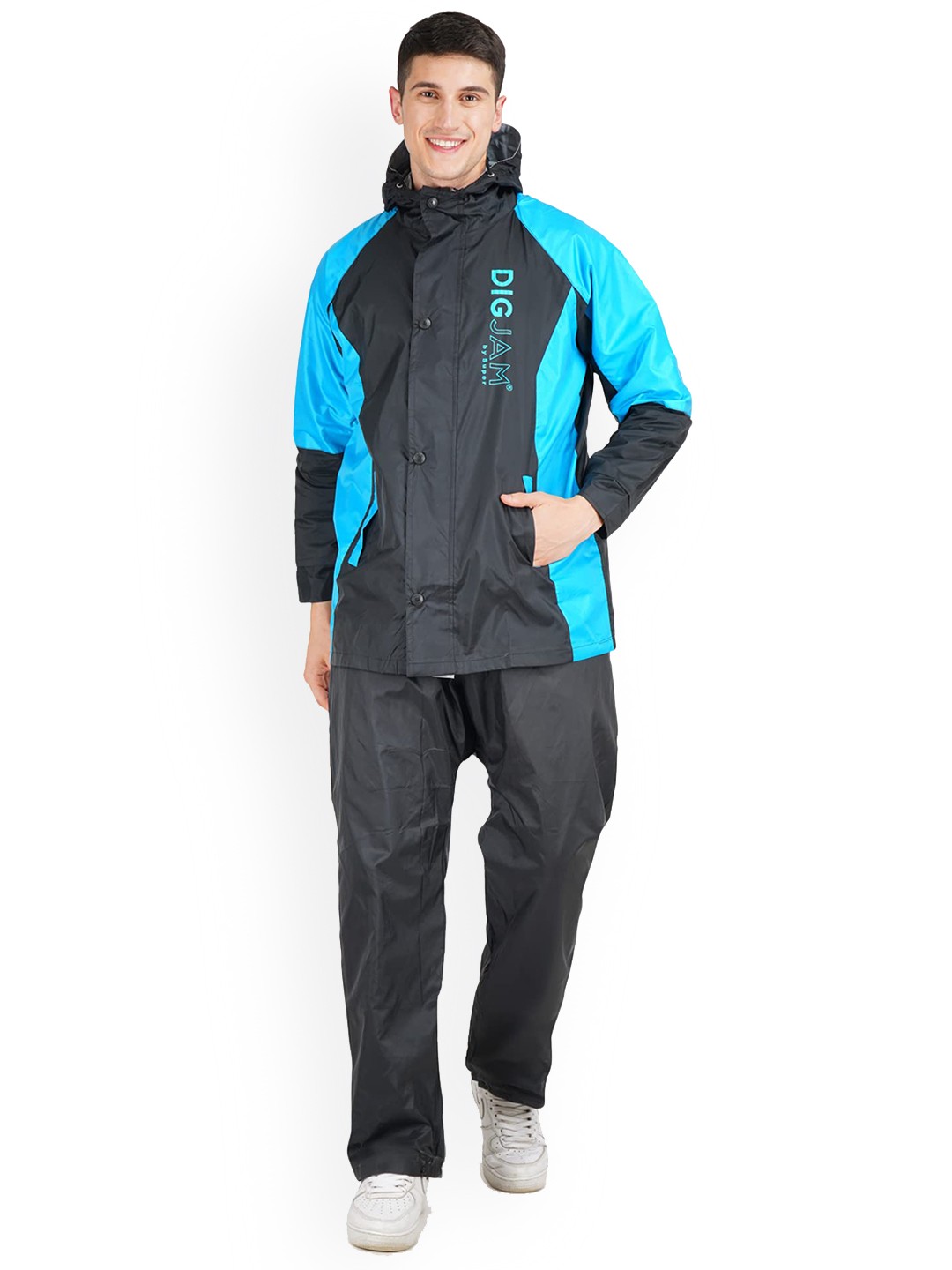 

Super Colourblocked Hooded Reversible Rain Suit, Navy blue